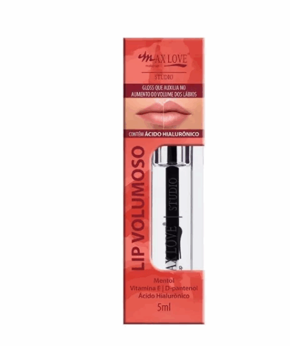 Gloss Lip Volumoso Aumenta Lábios Transparente- Max Love