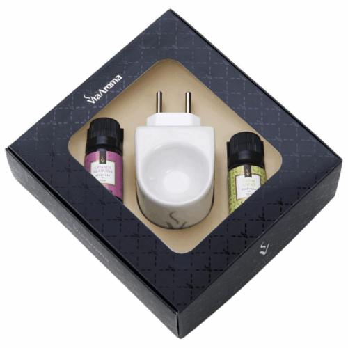 AROMATIZADOR ELETRICO ORIGINAL CAPIM LIMAO E LAVANDA FRANCESA  VIA AROMA- KIT PRESENTE