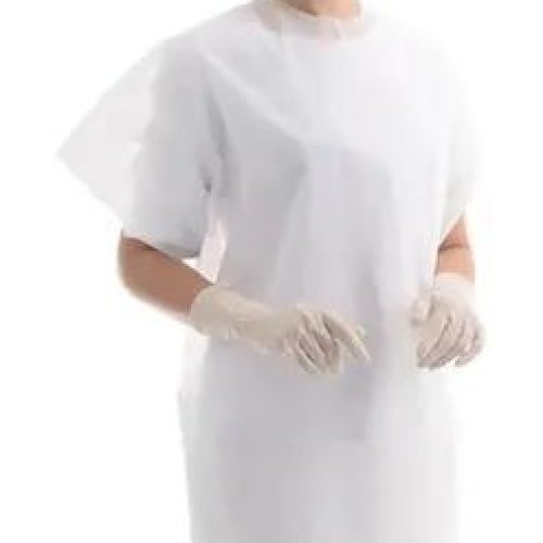 AVENTAL TNT BRANCO MANGA CURTA G20 PROTDESC - (PACOTE 10 PÇ)