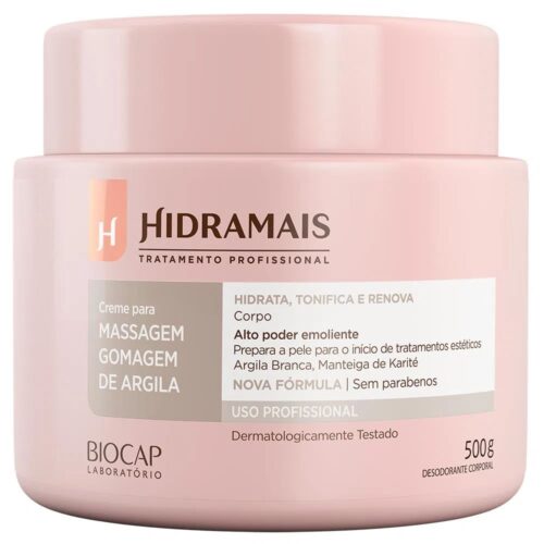 Creme para Massagem Gomagem de Argila Branca -500g Hidramais