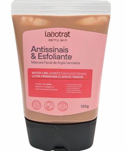 Mascara Facial de Argila Vermelha Antissinais e Esfoliante - 130g Labotrat