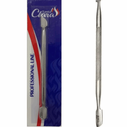 ESPATULA DUPLA PARA CUTICULA UNHA AÇO INOX C135- SANTA CLARA