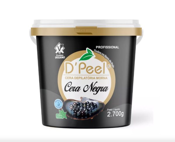 Cera Depilatória Hidrossolúvel D'Peel - 2.700g Negra