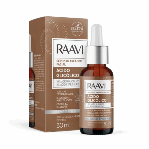 SERUM CLAREADOR FACIAL ACIDO GLICOLICO 30ML - RAAVI