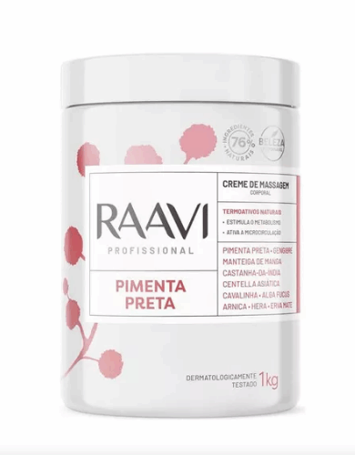 CREME MASSAGEM DE PIMENTA PRETA RAAVI 1KG