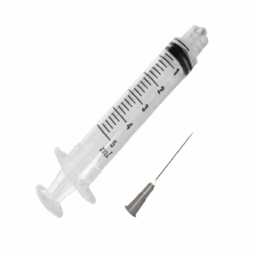 SERINGA HIPODERMICA BICO LUER LOCK COM AGULHA 5ML- 1UND. SEM LÁTEX- SR