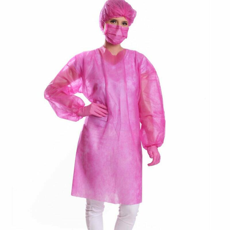 AVENTAL TNT ROSA PINK MANGA LONGA G20 PROTDESC - (PACOTE 10 PÇ)