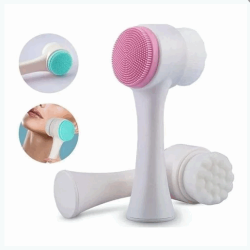 ESCOVA DE LIMPEZA FACIAL 2 EM 1 - ESFOLIANTE MASSAGEADOR MANUAL