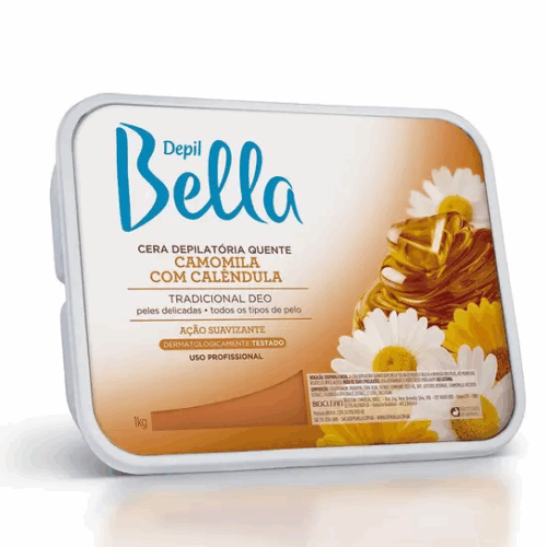 CERA DEPILATORIA CAMOMILA COM CALENDULA 1KG DEPIL BELLA