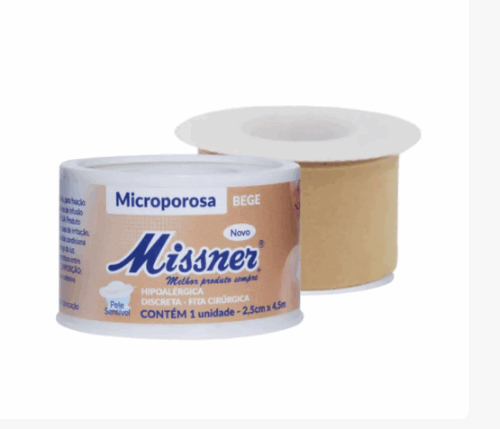 FITA MICROPORE BEGE HIPOALERGICA 2,5CM X 4,5CM - MISSNER