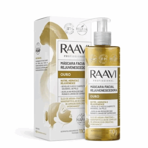 MASCARA FACIAL REJUVENESCEDORA OURO DA 110G- RAAVI