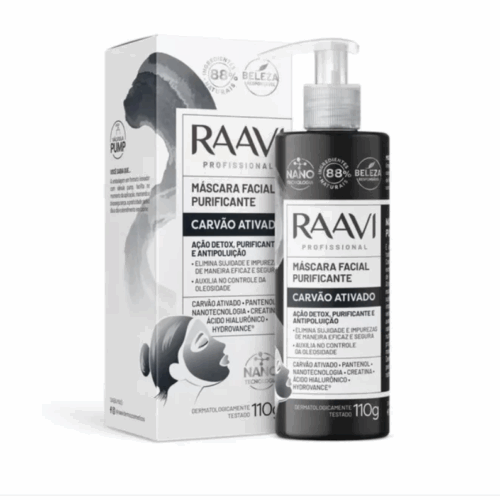 MASCARA FACIAL CARVAO ATIVADO PURIFICANTE RAAVI 110G