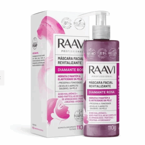 MASCARA FACIAL REVITALIZANTE DIAMANTE ROSA RAAVI 110G