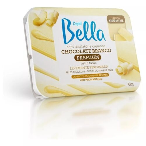 CERA DEPILATORIA QUENTE CHOCOLATE BRANCO 800G - DEPIL BELLA