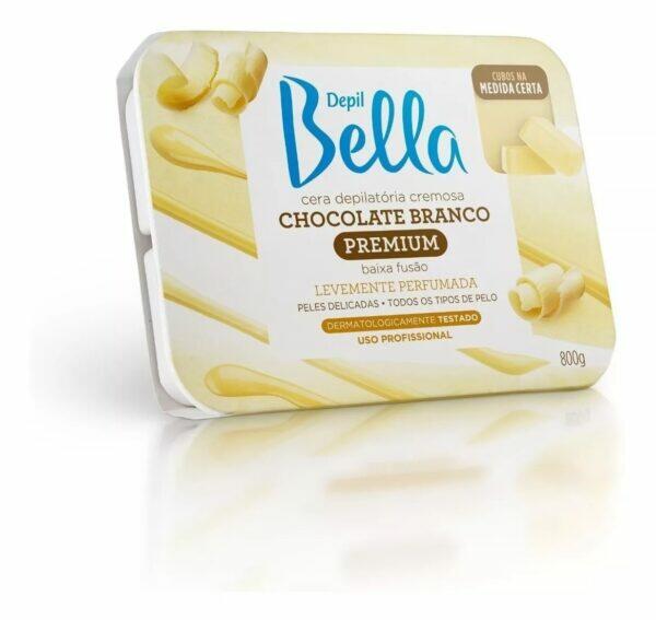 Cera Depilatória Quente Chocolate Branco 800g - Depil Bella