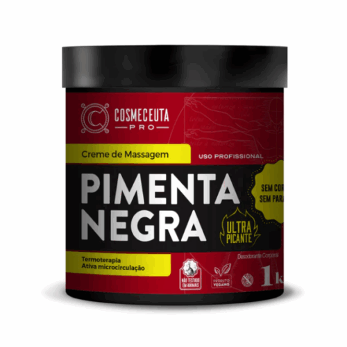 CREME MASSAGEM PIMENTA NEGRA ULTRA PICANTE 1KG- COSMECEUTA PRO