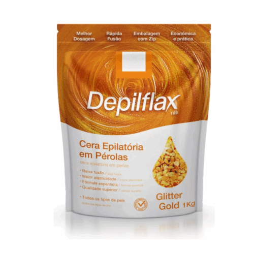 CERA CONFETE LIPOSSOLUVEL GLITTER GOLD 1KG DEPILFLAX