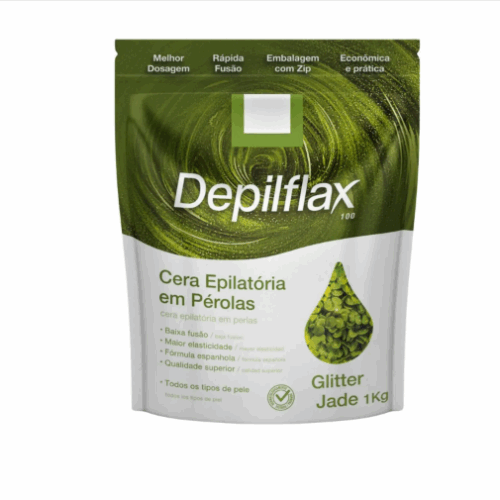 CERA CONFETE LIPOSSOLUVEL GLITTER JADE 1KG DEPILFLAX