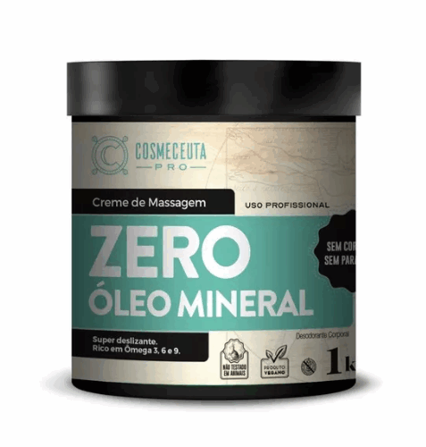 CREME MASSAGEM ZERO OLEO MINERAL 1KG VEGANO- COSMECEUTA