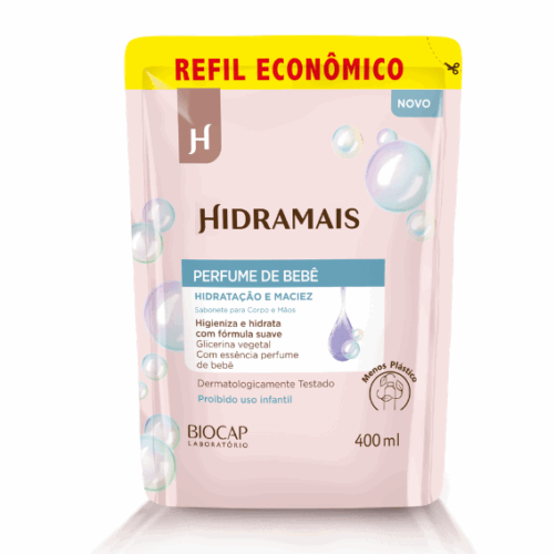 SABONETE LIQUIDO PERFUME DE BEBE 400ML HIDRAMAIS SACHE