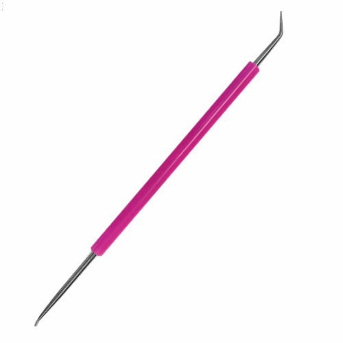 ESPATULA DESENCRAVADOR DUPLO INOX PROTETOR DE SILICONE CUTICULA - C6081 SANTA CLARA