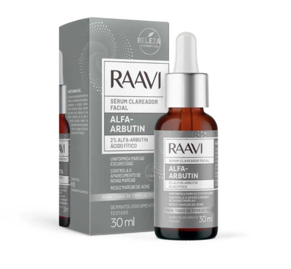 Sérum Clareador Facial Alfa-Arbutin 30ml - Raavi