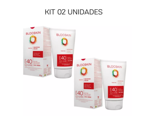 Bloskin FPS 40 CháVerde Facial - 80g kit 2 Unidade