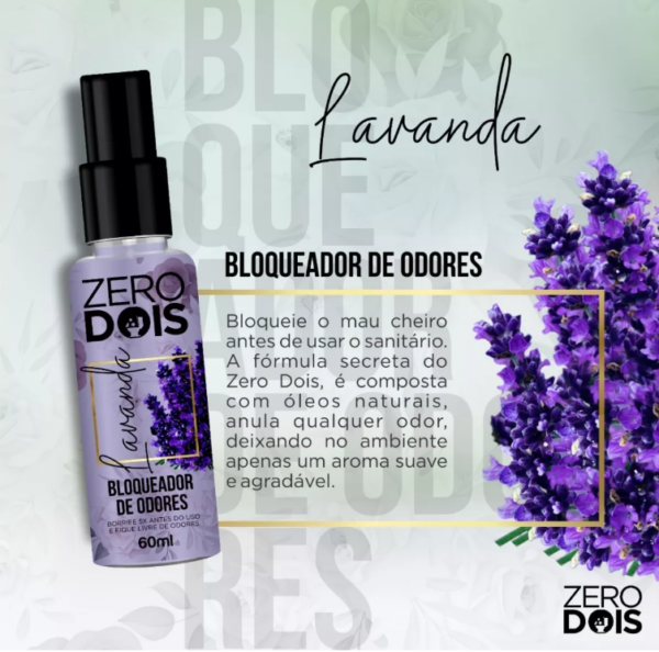 Bloqueador De Odor Sanitário Lavanda 60ml - Zero Dois