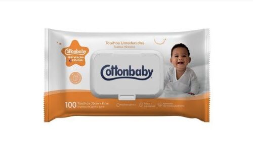 LENÇO TOALHA UMEDECIDA COTTONBABY PREMIUN 100 FOLHAS