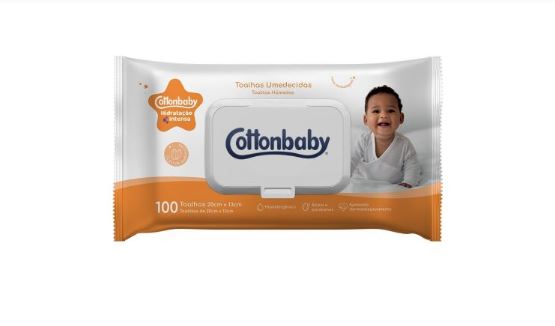 LENÇO TOALHA UMEDECIDA COTTONBABY PREMIUN 100 FOLHAS