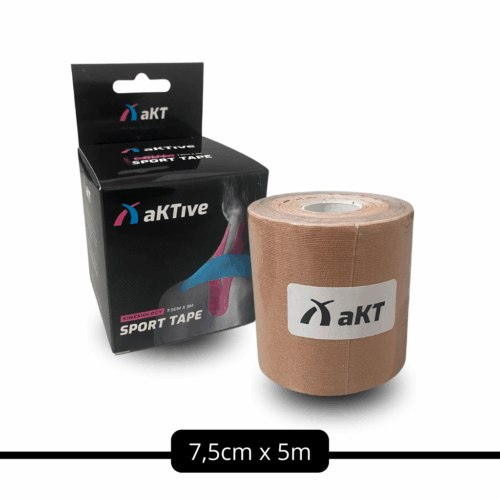 KINESIO BANDAGEM ADESIVA - AKTIVE TAPE BEIGE 5 M X 7,5 CM