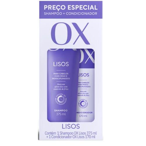 KIT OX LISOS SHAMPOO 375ML E CONDICIONADOR 170ML