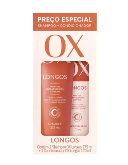 KIT OX LONGOS SHAMPOO 375ML E CONDICIONADOR 170ML