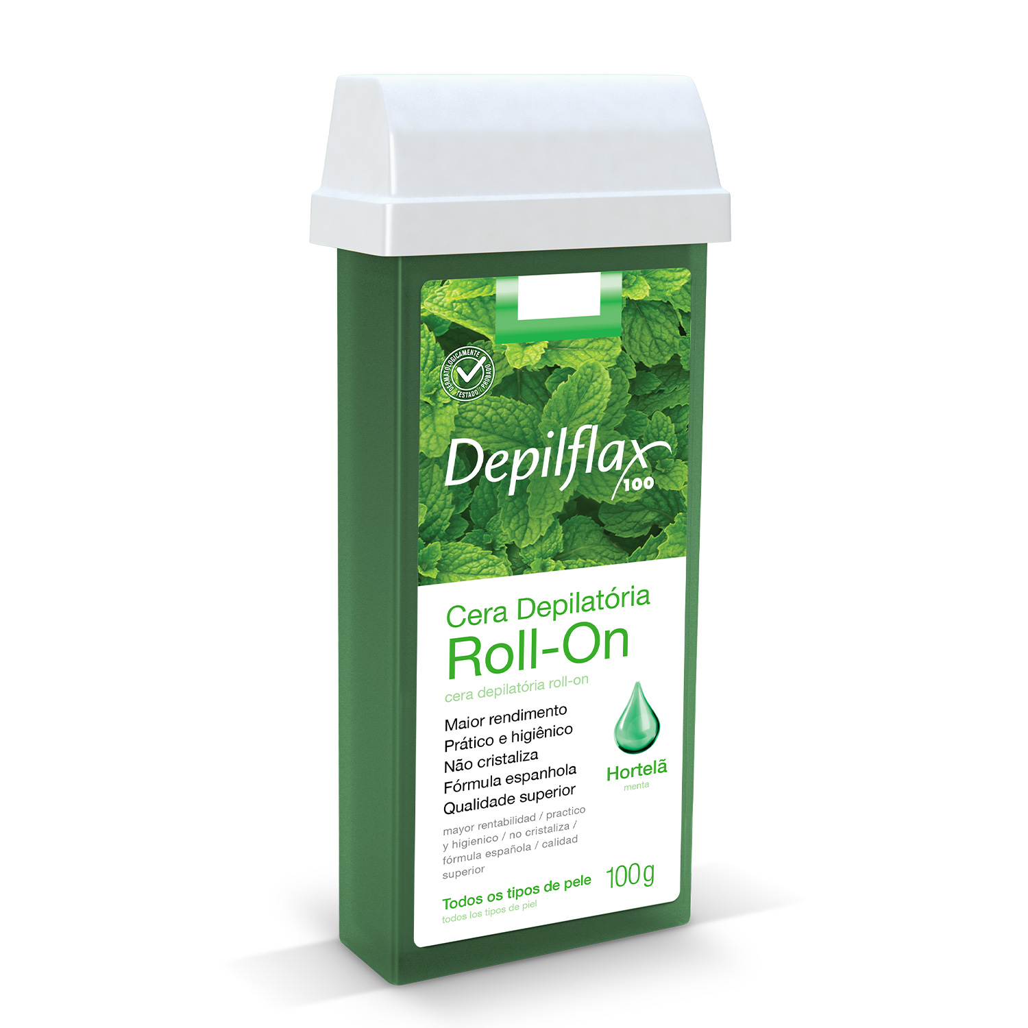 CERA DEPILAÇAO ROLL ON DEPILFLAX HORTELA 100G