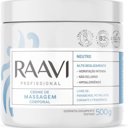 CREME MASSAGEM CORPORAL NEUTRO RAAVI 500G