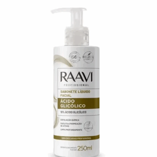SABONETE LIQUIDO FACIAL ACIDO GLICOLICO 10% 250ML - RAAVI