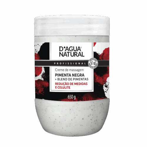 CREME DE MASSAGEM PIMENTA NEGRA | 650G DAGUA NATURAL