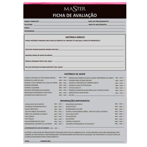 FICHA DE DE ANAMNESE AVALIAÇAO OLHOS - MASTER