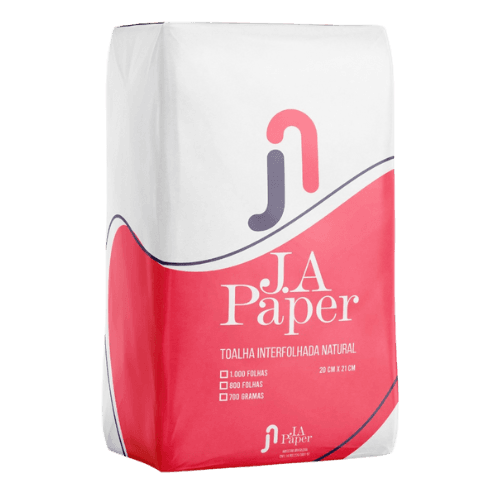 PAPEL TOALHA INTERFOLHADA NATURAL(CINZA) 20CMX 21CM 700GR- JA PAPER - Imagem 2
