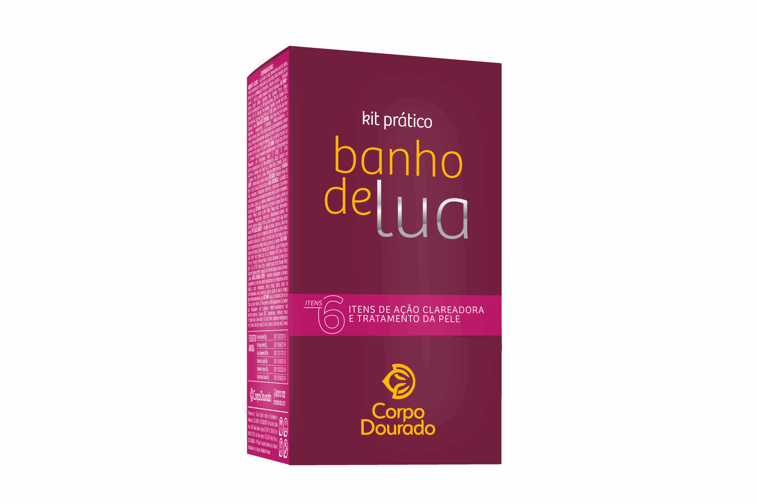 KIT BANHO DE LUA 6 ITENS CORPO DOURADO