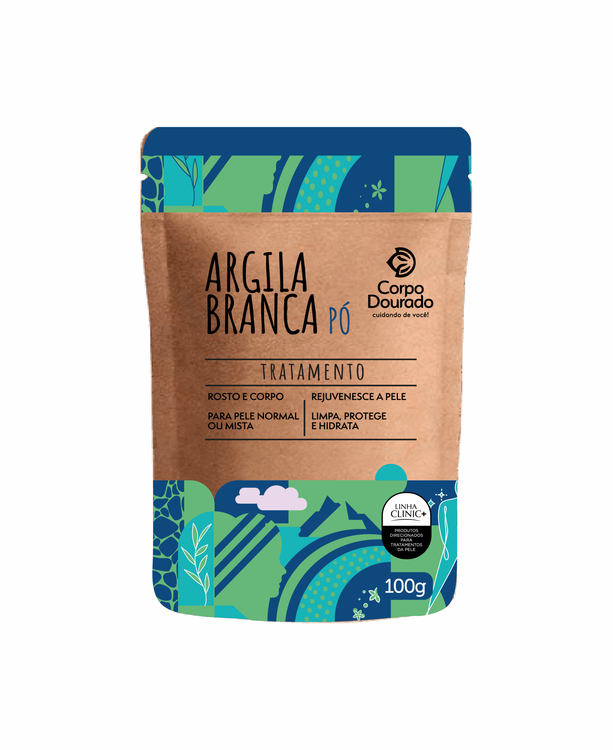 ARGILA BRANCA PO 100 G CORPO DOURADO