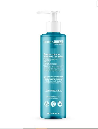 ESPUMA CREMOSA ESFOLIANTE DE LIMPEZA USO DIÁRIO 240ML DERMACHEM