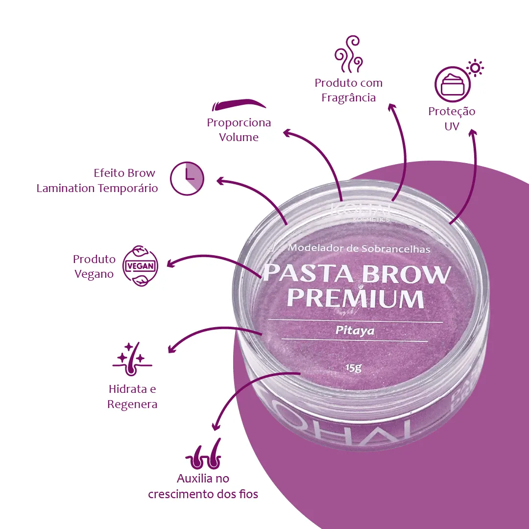 PASTA MODELADORA BROW PREMIUM KOHAI - PITAYA 15G - Imagem 2