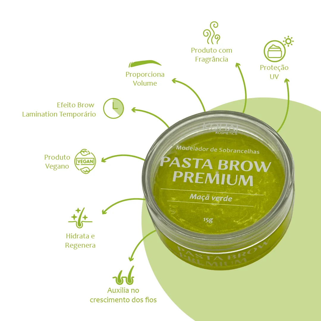 PASTA MODELADORA BROW PREMIUM KOHAI - MAÇA VERDE 15G - Imagem 2