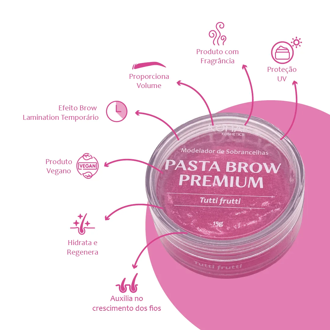 PASTA MODELADORA BROW PREMIUM KOHAI - TUTTI FRUTTI 15G - Imagem 2