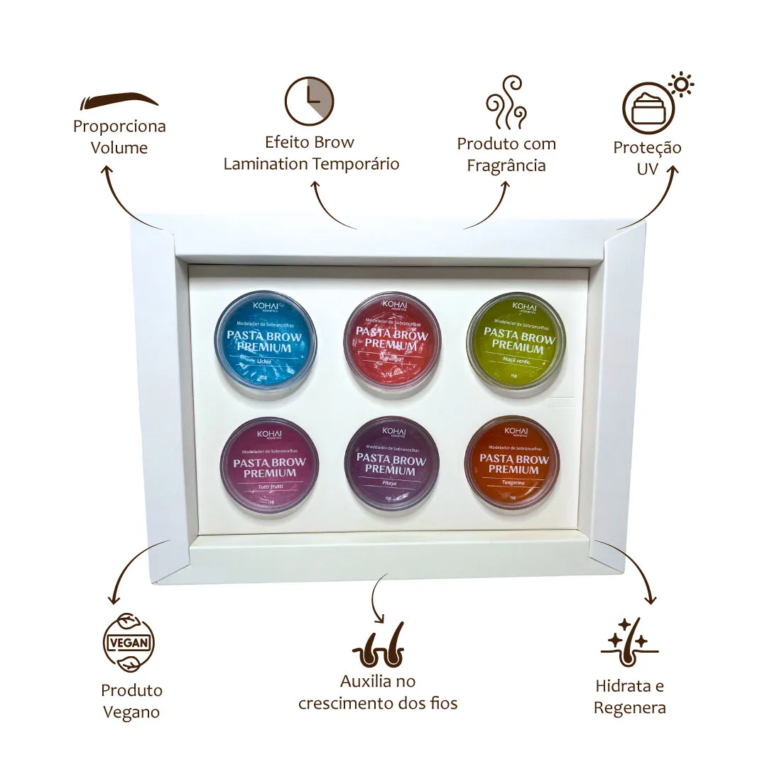 PASTA MODELADORA BROW PREMIUM KOHAI - KIT CONTEM 6 UNID 15G - Imagem 2
