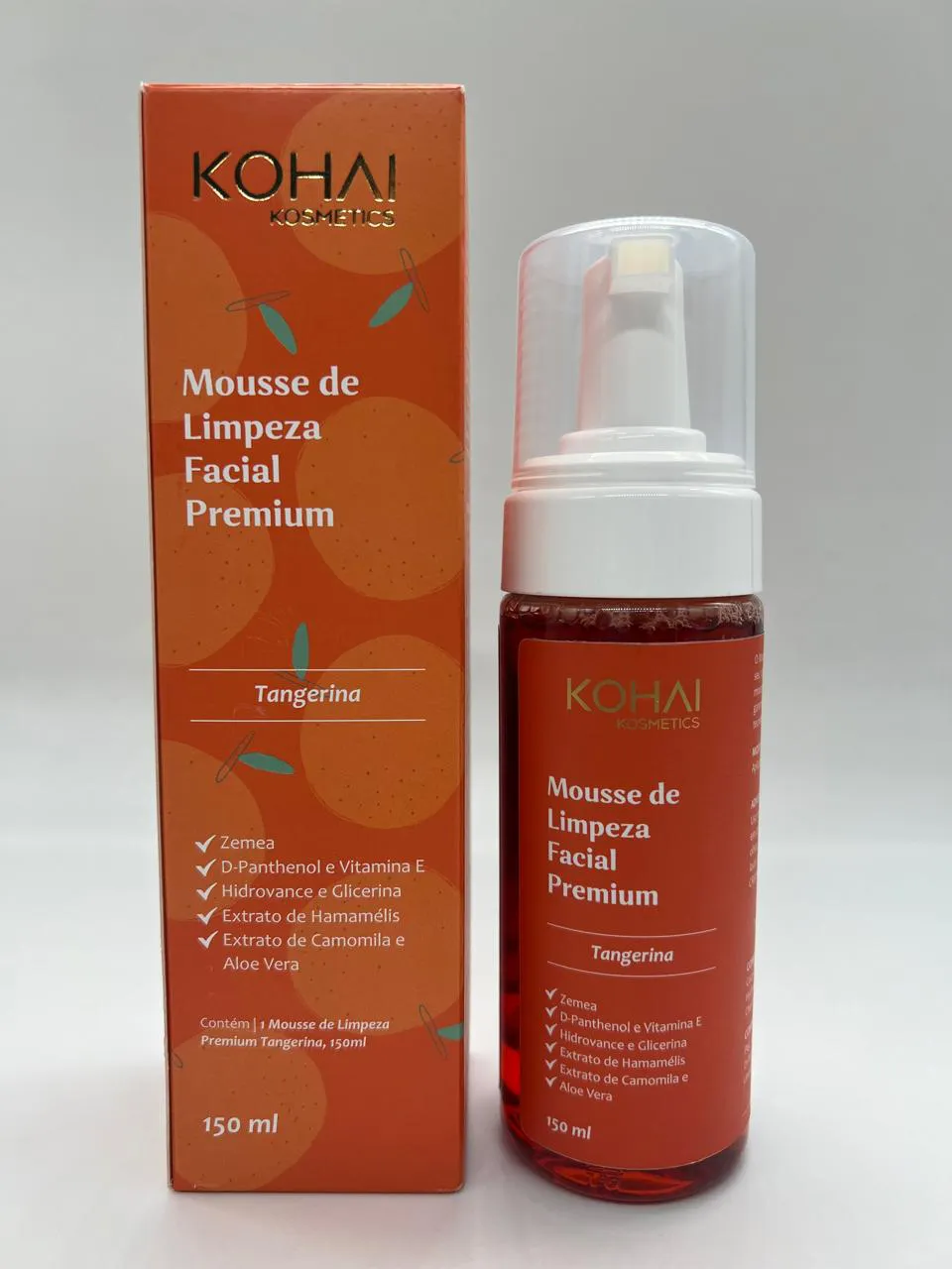 MOUSSE DE LIMPEZA FACIAL PREMIUM KOHAI - TANGERINA 150 ML