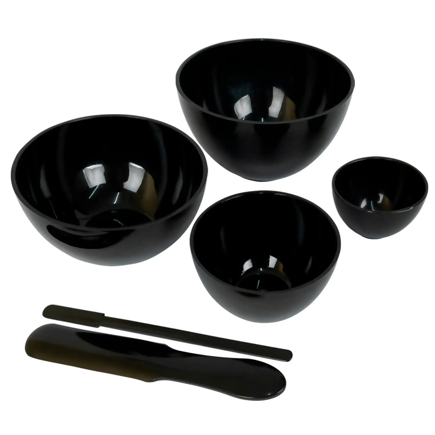 KIT COM 4 CUBETAS E 1 ESPATULAS - COR PRETO ESTEK