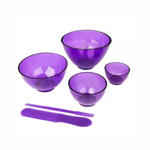 KIT COM 4 CUBETAS E 1 ESPATULAS - COR LILAS ESTEK