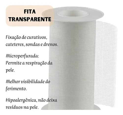 ESPARADRAPO TRANSPARENTE IMPERMEÁVEL 100MMX4,5M GLOMED